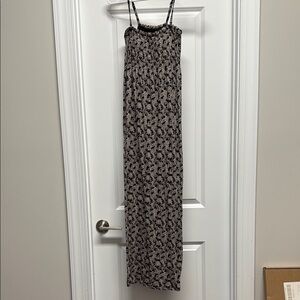 Uniqlo Black and Cream Sleeveless Slip Dress